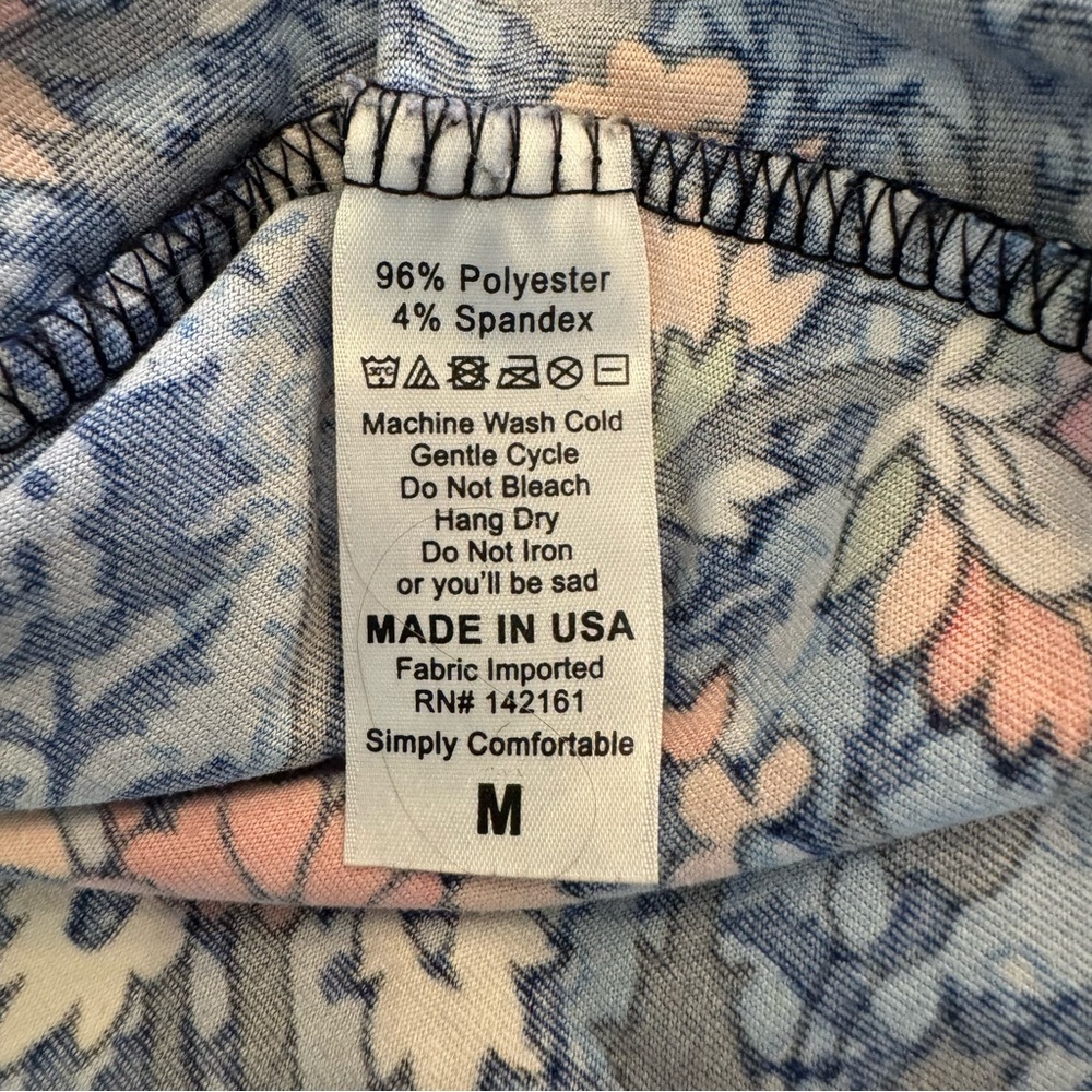 LuLaRoe Dani Floral Sleeveless Floor Length Column Maxi Dress Blue Red Sz MED - Picture 9 of 9